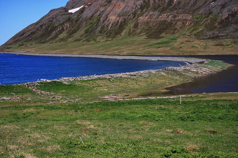 IMG_8176-e.jpg - Grandinn milli sjávar og Rekavíkurvatns er þakinn rekaviði